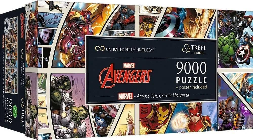 Пазл 9000 Avengers Marvel Comic Universe UFT + плакат